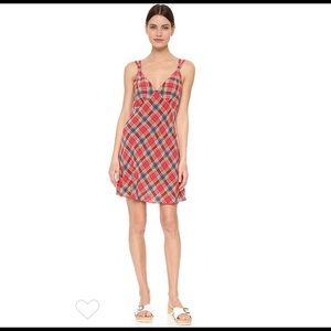 MARC JACOBS Plaid Silk Mini Dress - Slip